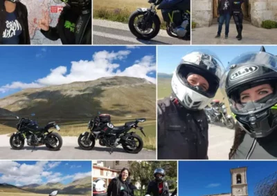 Mosaico foto di motociclisti e strade - Wonder Italy Moto