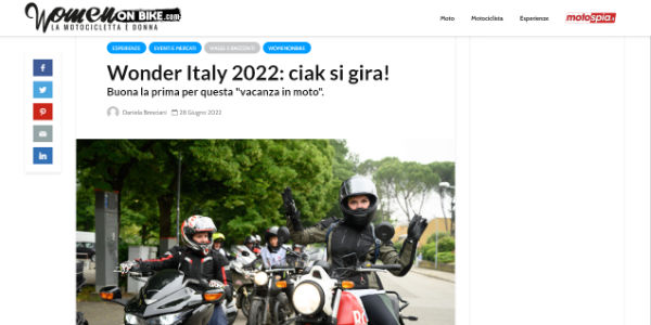 Articolo Moto Spia Women on Bike su Wonder Italy Moto